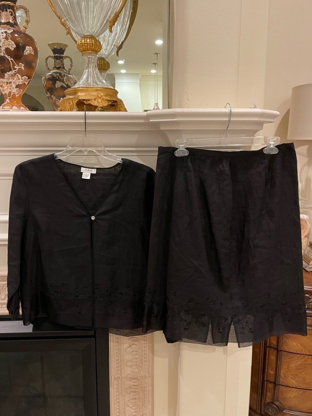TAO linen & silk skirt set